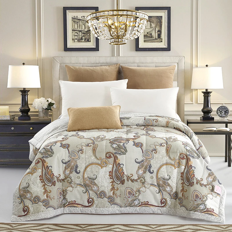 Papa&Mima Western style Quilting Comforter Summer Quilt Twin Queen Size Blankets Plaid 100