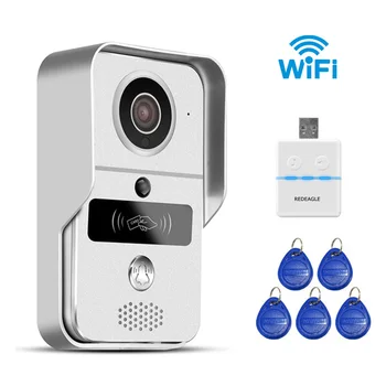 

REDEAGLE 720P Wireless WiFi Video Doorbell Door Phone Intercom Camera PIR Motion Detection Alarm Remote unlock with Indoor Chime