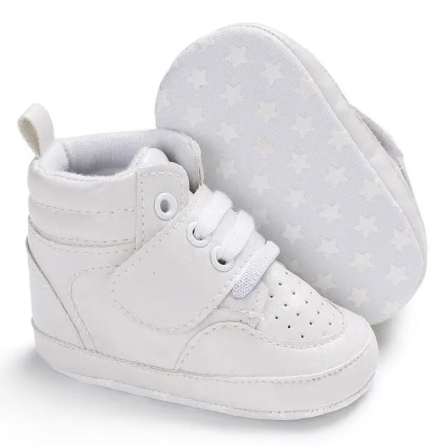 2024 Brand New Newborn Baby Boy Girl Soft Sole Crib Shoes Warm Boots Anti-slip Sneaker PU Breathable Solid First Walkers 0-18M 5