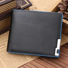 Wholesale New Fashion Men Stylish Business Leather Wallets Card Holder Coin Wallet Purses male Portfolio