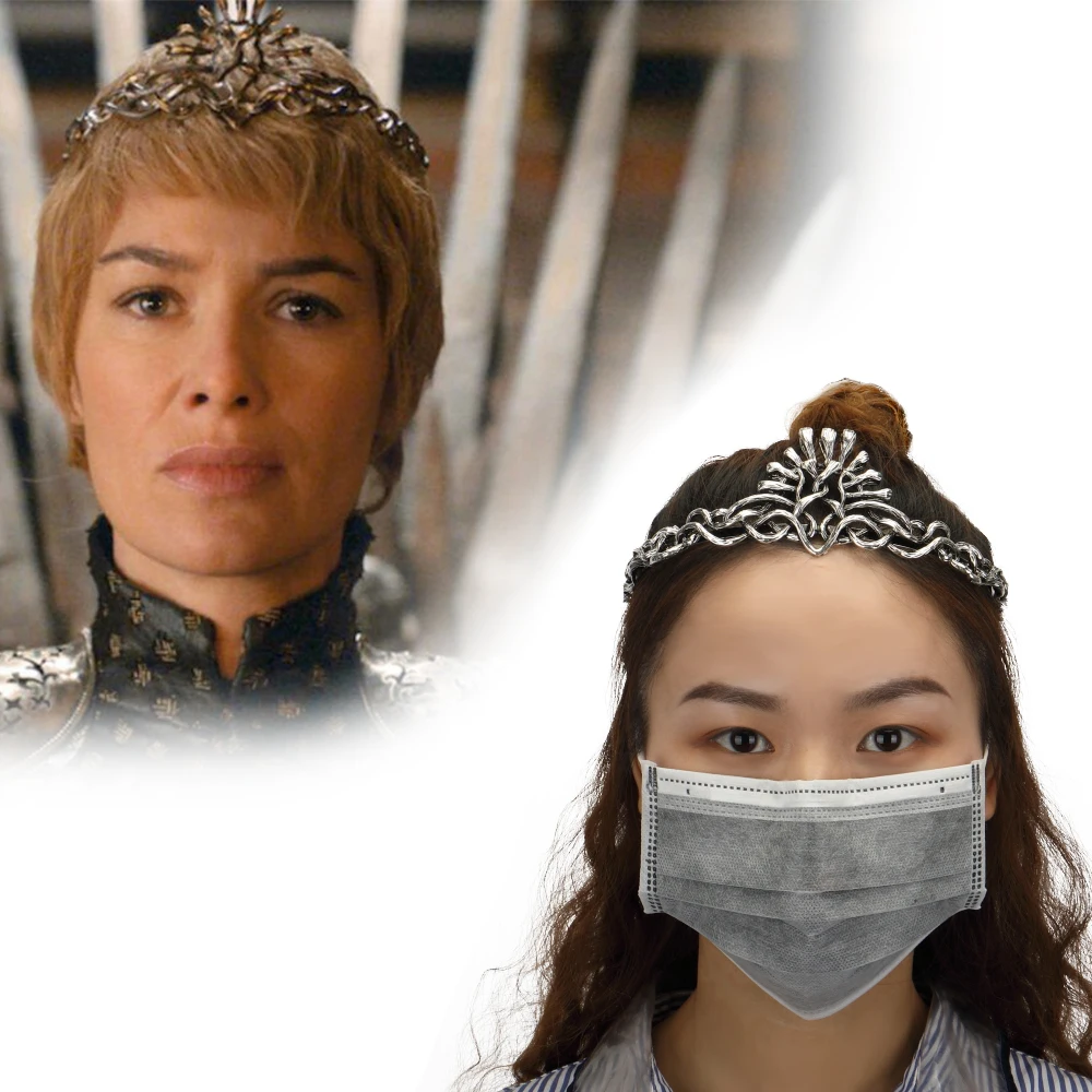 Игра престолов Косплей Cersei Lannister Crown повязки на голову головные Уборы Хэллоуин костюм ювелирные изделия реквизит