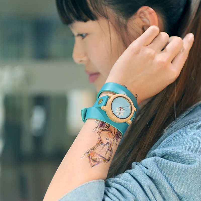 

New Arrival BOBO BIRD Women Watches Long Three Colors Bamboo Watch Genuine Leather Brand Ladies Wristwatch relogio feminino