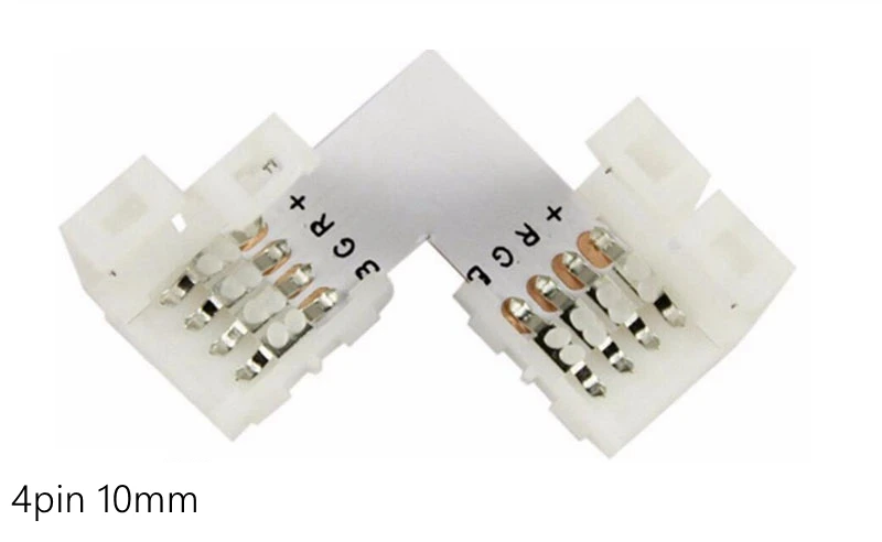 5-50 шт. 2 pin/4 pin/5 Pin разъем для светодиодной ленты 8 мм/10 мм/12 мм L форма для подключения угловой прямой угол 5050/3528 Светодиодная лента