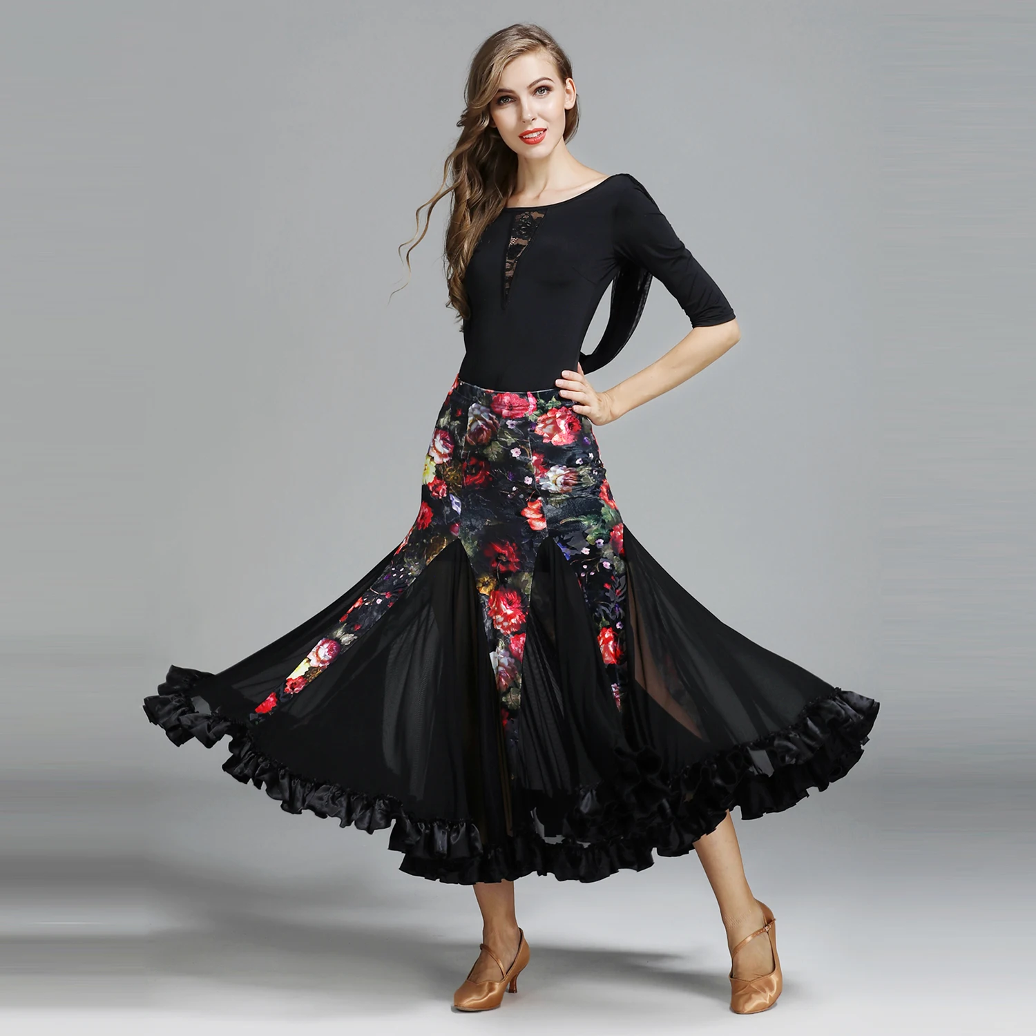 

Modern Dance Costume Top and Skirt Suits Women Lady Adult Dance Dress Ballroom Dancing Costumes Evening Party Dress