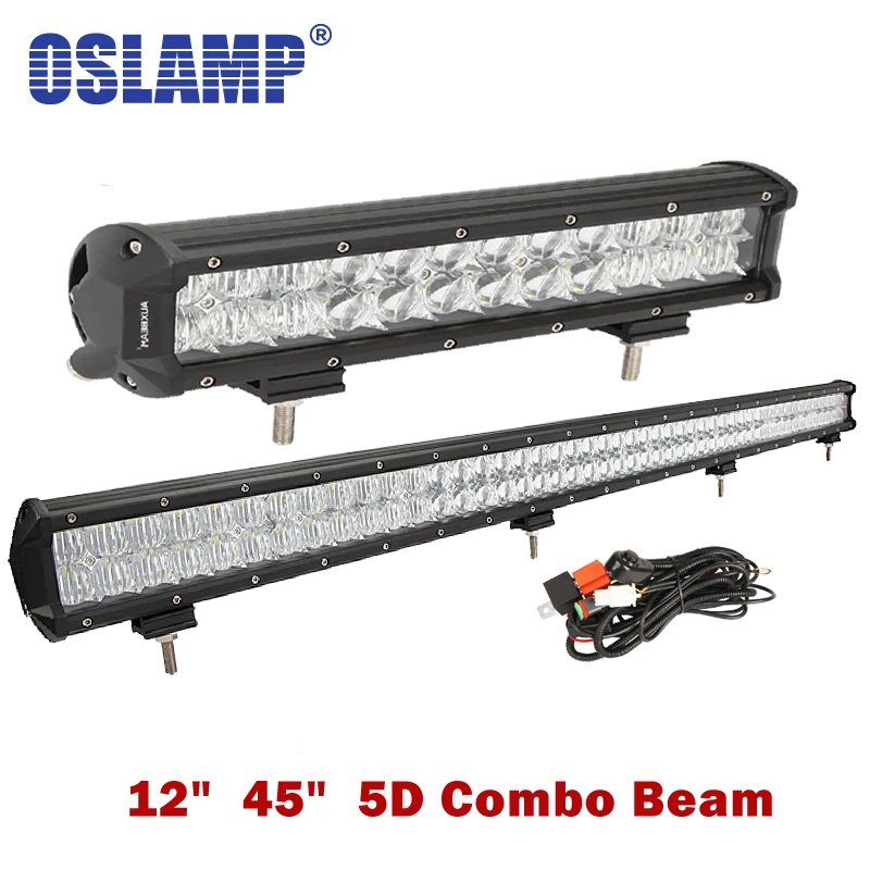 

Oslamp 12" 45" 120W 480W Straight Led Light Bar Offroad Spot+Flood Combo Bean Auto Led Work Light With Wire For Car Truck 4x4