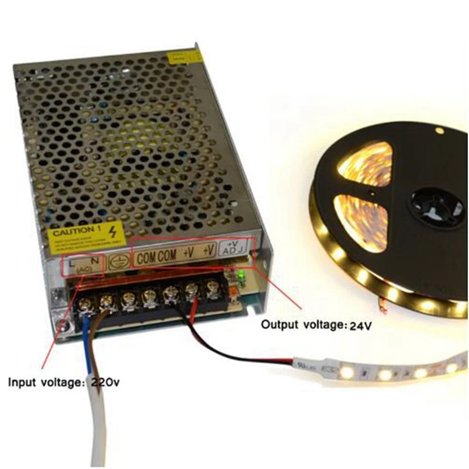 Светодиодный Питание 5V 12V 24V CE по ограничению на использование опасных материалов в производстве AC110V/220 V постоянного тока до DC5V 12V 24V Алюминий светодиодный драйвер адаптера переменного тока для Светодиодный Светодиодная лента LED освещение Трансформатор