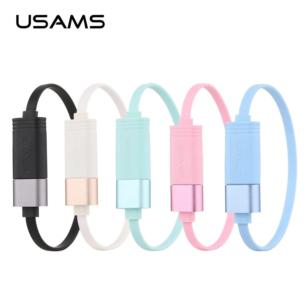  USAMS Bracelet  Phone Cables for iphone USB Cable Data Sync Charging For IPhone SE 5 5S 6 6S Plus ipad Air 