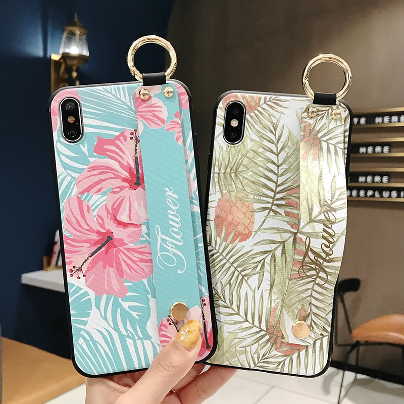 

3D Relief Printed Case with Strap for Redmi K20 pro Note 6 7 5 Note 5A 4X Women/Girl Flower Case for Xiaomi Mi 8 9 5X 6X Case