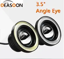 2 pcs À Prova D’ Água de 3.5 polegadas LEVOU Luz de Nevoeiro Com Lente Do Projetor Carro bule branco Angel Eyes Anéis de Halo 2.5 inch 3 inch COB local lâmpada