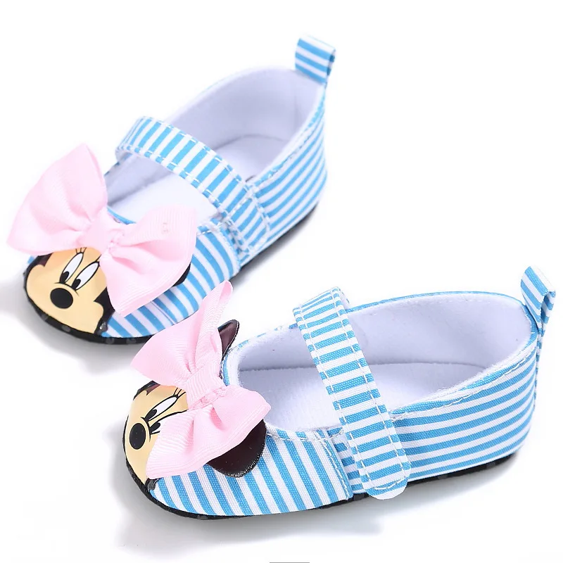 Дисней весна и осень новая 0-1 женская детская обувь Мягкая мультяшная Минни принцесса обувь детская повседневная обувь для малышей