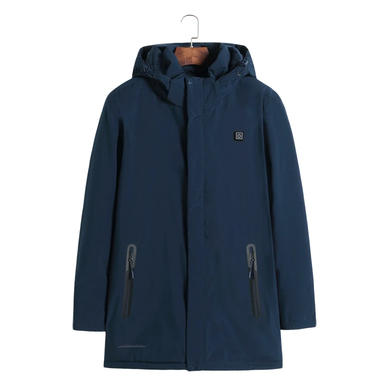 

Plus Size 8XL 7XL 6XL 5XL 4XL 3XL 2018 Winter Jacket Men Zipper Winter Cotton Clothes Electric heating Keep warm Hat removable