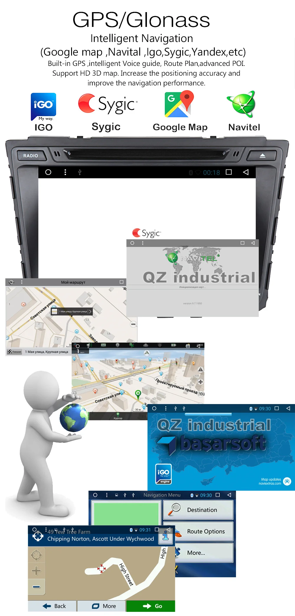 Best QZ industrial HD 8" Android 8.1for Hyundai Creta IX25 2014-2017 Car DVD player with 3G 4G WIFI GPS Radio BT Navigation RDS Map 13