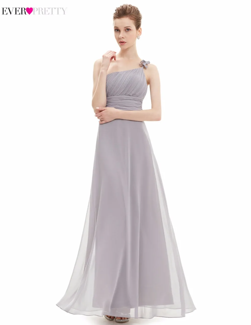 

[Clearance Sale] Elegant Prom Dresses Ever Pretty HE09596 One Shoulder Chiffon Dresses 2017 Long Special Occasions Dance Dress