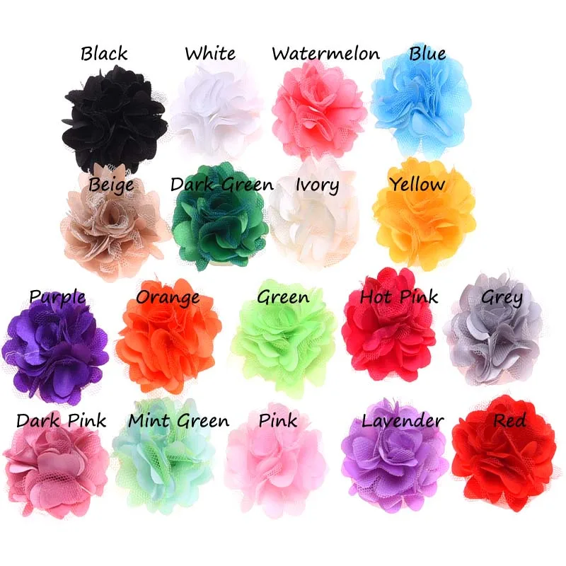 

18PCS Satin Flowers Artificial Flowers for Headbands DIY Flower Hair Accessories No Hair Clip Hair Bows