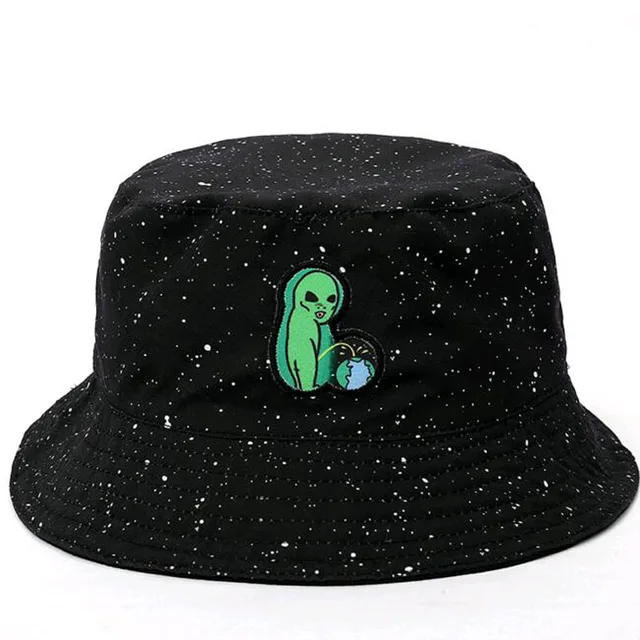 2017 two side reversible alien bucket hat unisex fashion bob caps
