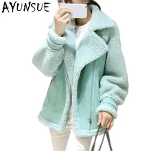 Женская куртка из искусственной кожи; сезон осень-зима; Искусственная овечья шерсть; уютное пальто; большие размеры; chaquetas de cuero mujer; яркие цвета; XC018