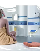 Bathroom chair Pregnant women Take a bath Folding stool free shipping PE seat orange blue green color