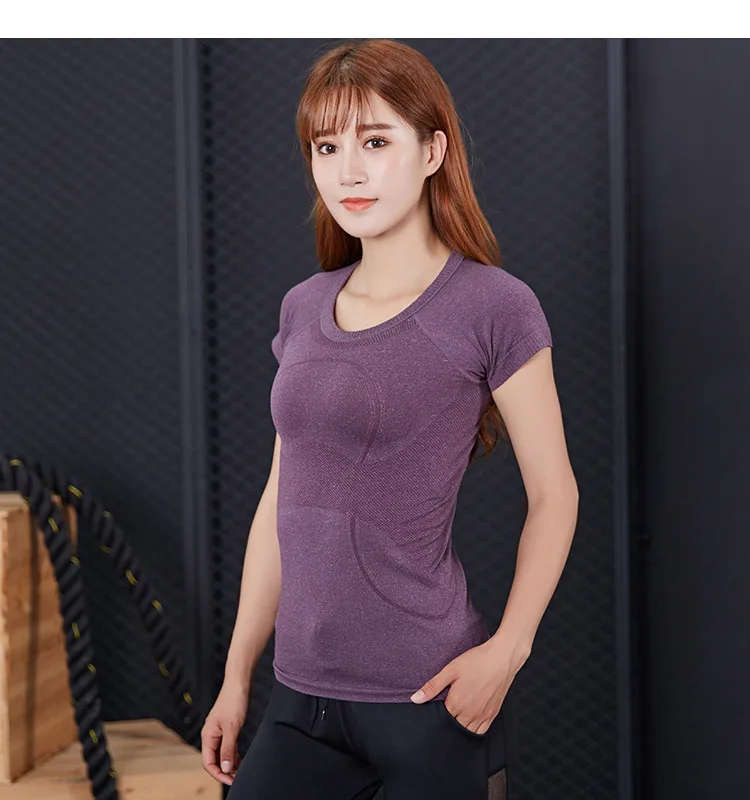 

Women's Sexy Breathable Yoga Fitness Sports Shirts Quick Drying Short Sleeve T Shirt Gym Running Yoga Tops Women's Sportswear