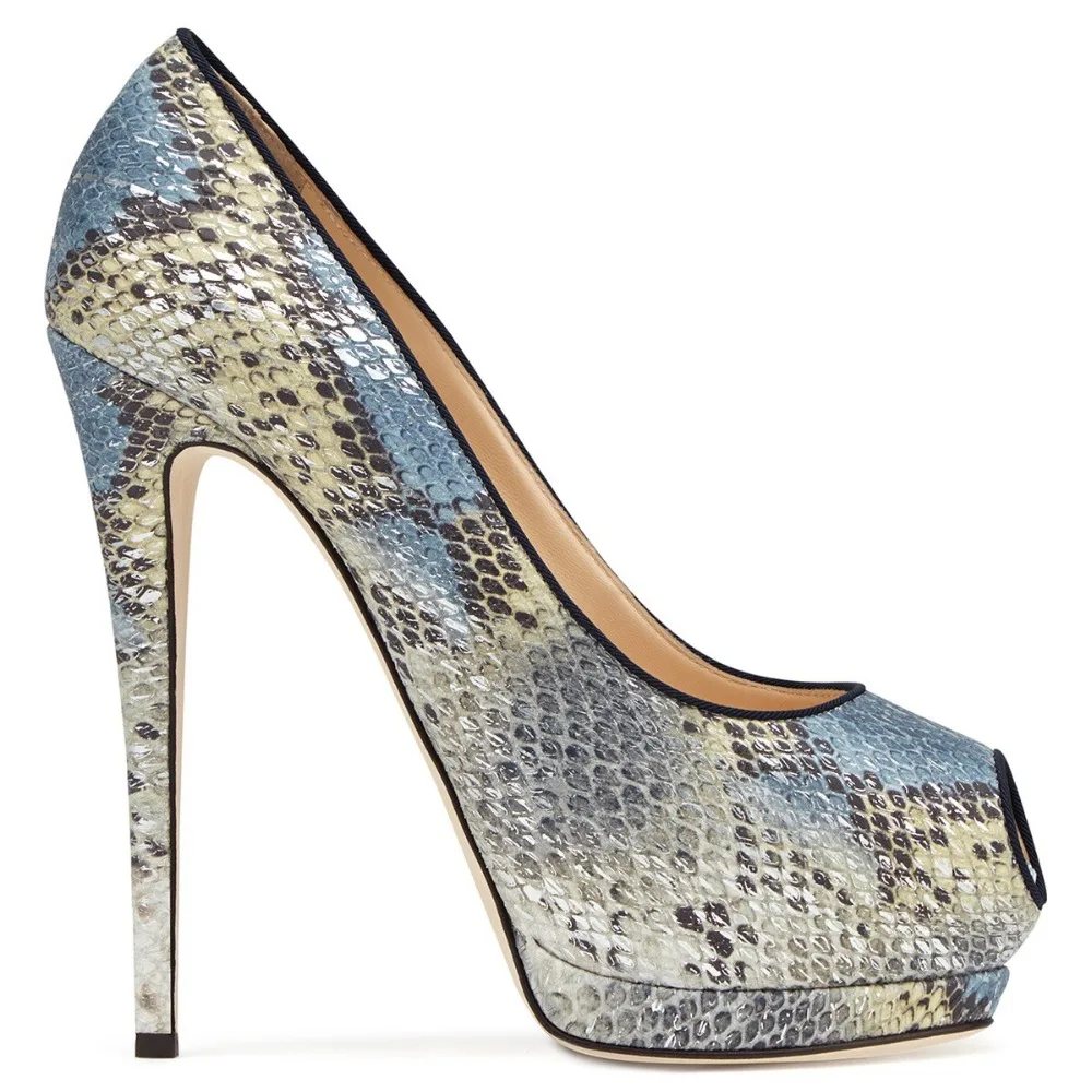 Luxe Chaussures Pompes Sandales forme Haute Sexy Pu As Profonde Mode Femmes Show Serpentine Mariage Bling Show Toe Super Peep Peu as De Plate Talons Partie Lady I8RwR