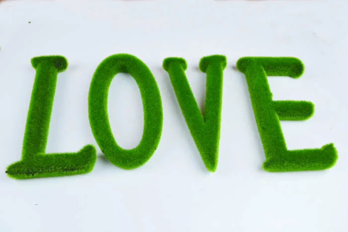 Большие размеры буквы Искусственный мох музыкальные ноты поддельные растения съемки реквизит зеленые вечерние украшения для дома свадьбы - Цвет: Зеленый