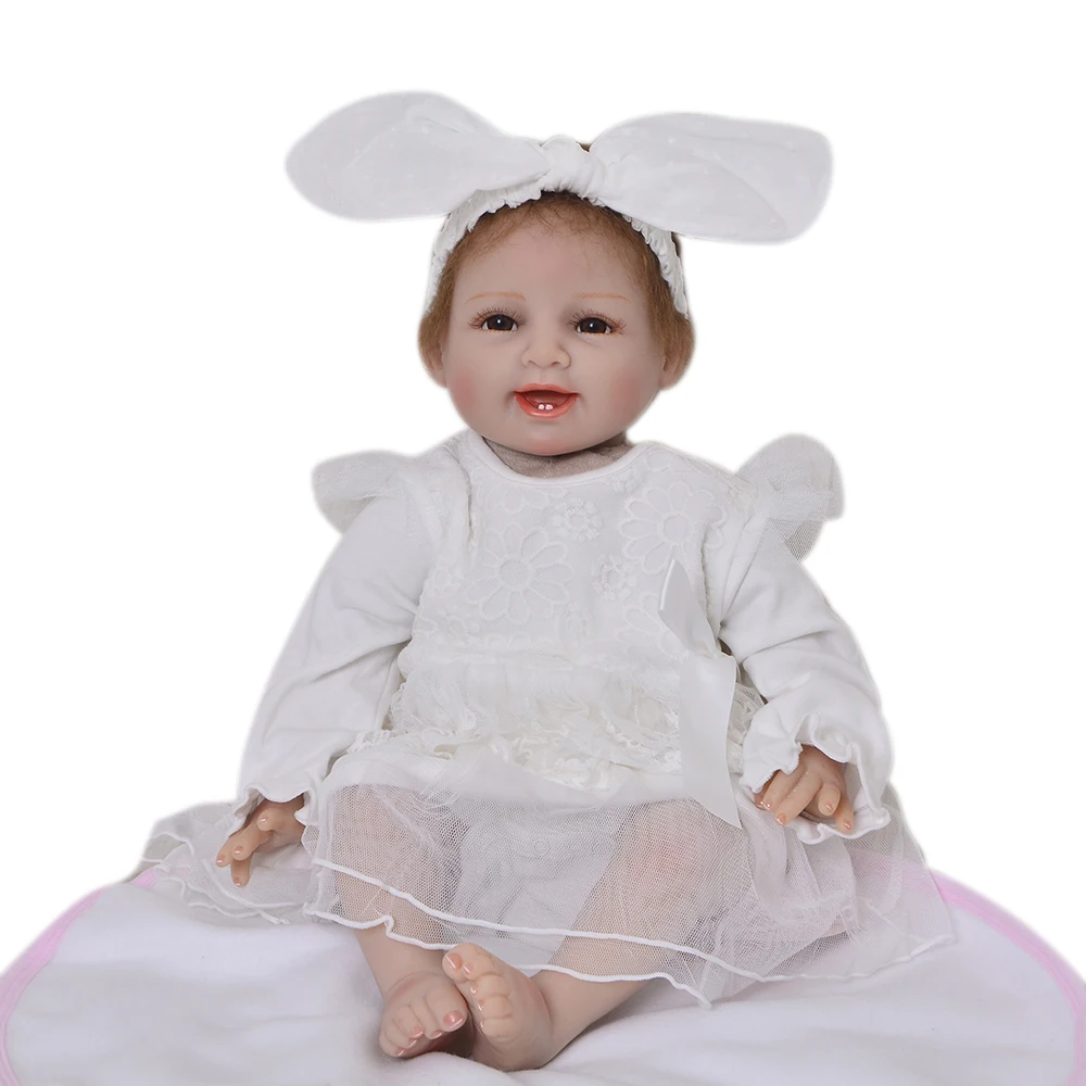 

Princess 55 cm Reborn Soft Silicone Newborn Doll For Girl 22'' lovely Reborn Baby Doll Cloth Body Kids Christmas Gifts