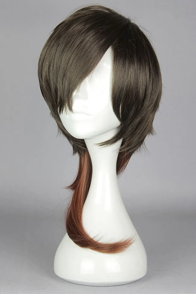MCOSER 50 см Синтетические прямые синтетические коричневые разноцветные градиентные короткие парики высокотемпературные волоконные волосы WIG-579M