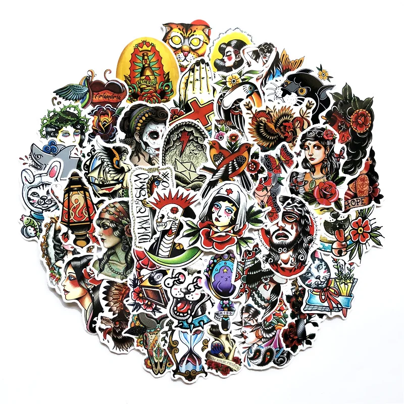 50pcs/Pack Old Style Colorful Waterproof PVC Graffiti Sticker Skateboard Mobile Phone Car Laptop Bicycle No Repetition 50pcs/Pack Old Style Colorful Waterproof PVC Graffiti Sticker Skateboard Mobile Phone Car Laptop Bicycle No Repetition