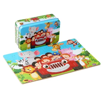 

30cm Baby Toys Montessori wooden Puzzle/Hand Grab Board Set Educational Wooden Toy Cartoon Vehicle/ Marine Animal Puzzle Child