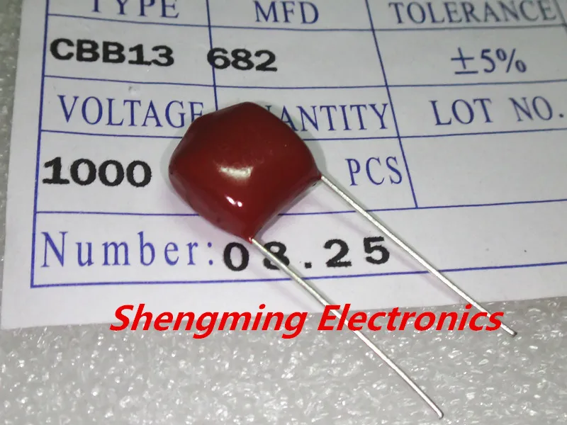 

10pcs 1000V 682J 6.8nF 1KV P=10MM CBB Capacitor