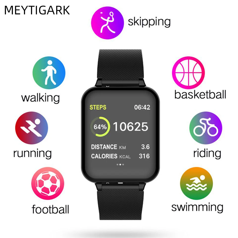 

Blood Pressure Smart Watch Men IP67 Waterproof Smartwatch Heart Rate Monitor Fitness Tracker Watch GPS Sport For Android IOS