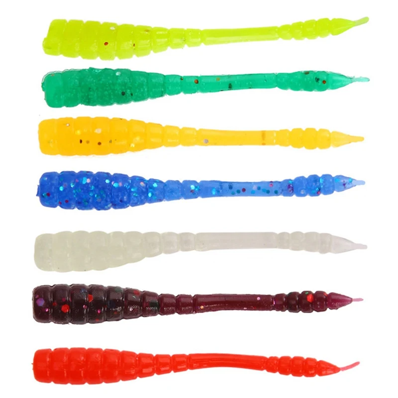 

Esfishing Worm Ice Fishing Bait Soft lure 50pcs Polaris 4.5cm 0.4g Feeder Fishing free shiping Pesca Jerk Pesca Jig Trout Jig