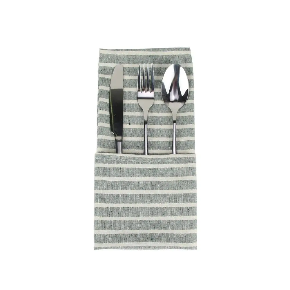 Cloth Napkins Set of 6 Dinner Napkins Black & White Striped 