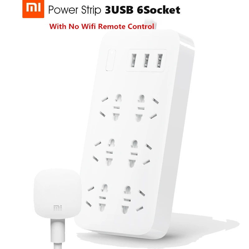 

Original Xiaomi Smart Power Socket Plug 2.1A Fast Charging Ports 3 USB Outlet Plug Standard Socket Adapter for Smart Home