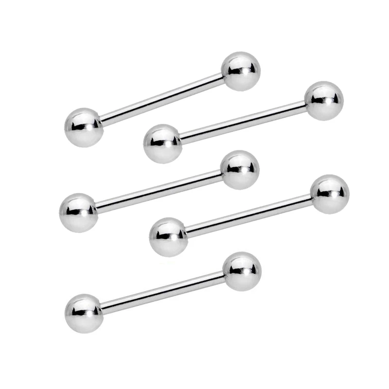 10PCS 14G 16G Nipple Rings for Men Eyes Tongue Piercing Curved Barbell