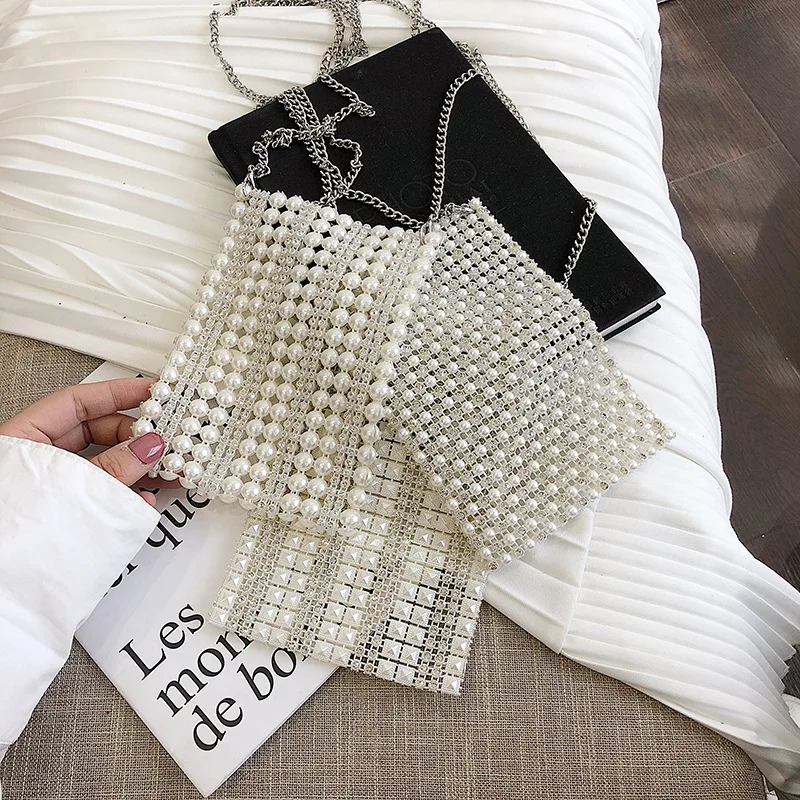 

Noble Dinner bag Spring handmade diamond beads bag net red the same pearl bag small crowd personal bag wholesale