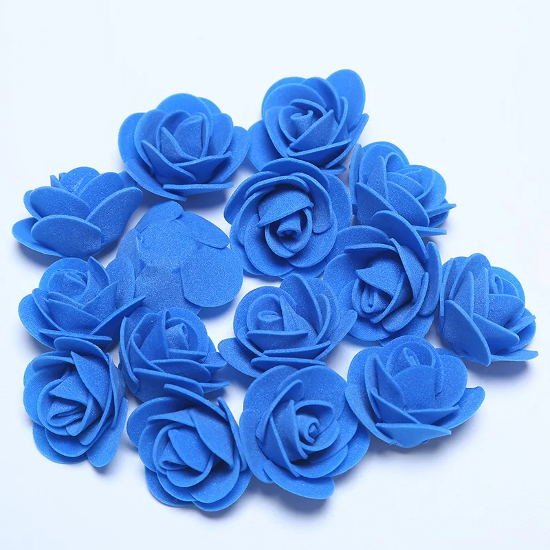 50pcs Royal blue 50 шт./лот, мини PE поролоновые головки роз, 3,5 см, искусственные цветы для дома и сада, сделай сам, розы, венки, Свадебный декор, принадлежности - Цвет: 50pcs Royal blue