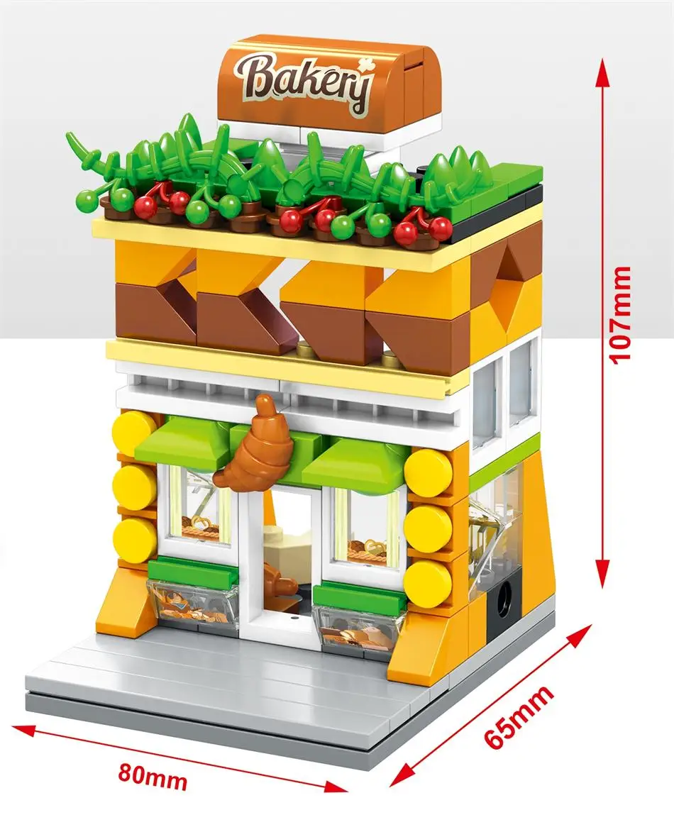 SEMBO SD6088-SD6091 & SD6042-SD6045 & SD6062-6069 Mini Street Cute Small Shop