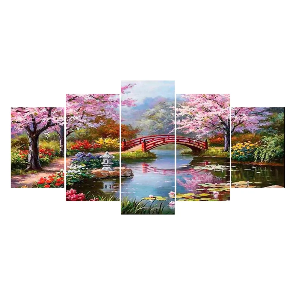 5D Diy Daimond Painting Tree&Flower 3D Diamond Painting Full beadwork pictures of Rhinestone Diamant Embroidery Garden Scenery