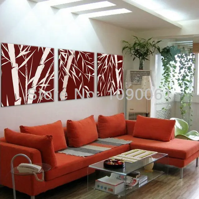Burgundy Wall Art hand painted abstract bamboo for decorating oil paintings modern Burgundy Wall Art hand painted abstract bamboo for decorating oil paintings modern