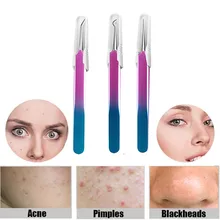 3 шт./1 набор, 11,6 см Пинцет из нержавеющей стали, изогнутый изгиб, экстрактор для лица, угри, прыщи, пинцет, игла для удаления пятен, 1A13