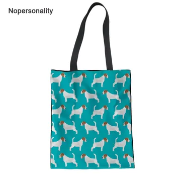 

Nopersonality Adorable Jack Russell Terrier Print Canvas Handbag for Women Casual Female Ladies Summer Beach Tote Shoulder Bags