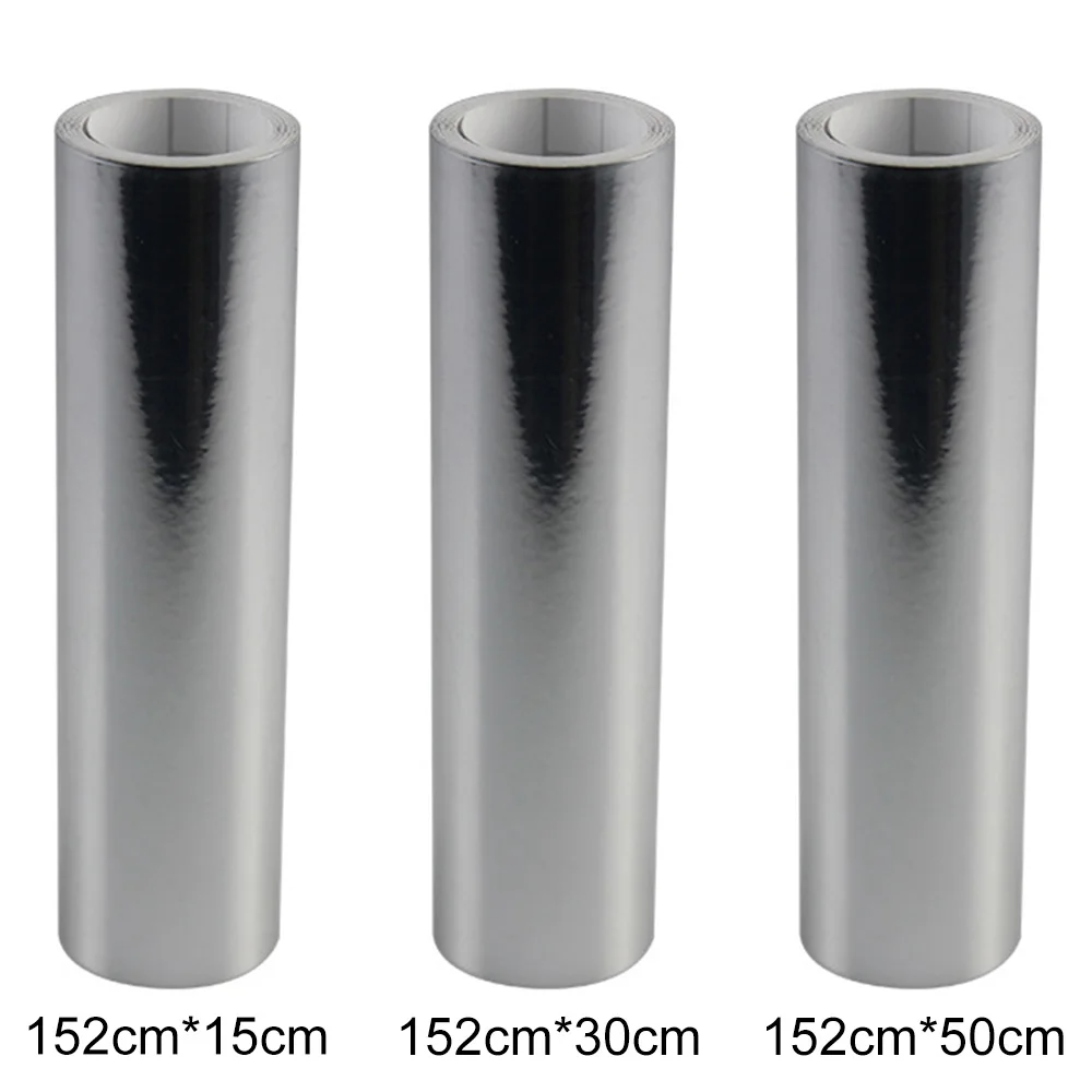 

New Electroplated Silver Film Car Side Window Foils Solar Protection Auto Decal Chrome Plating Vinyl Wrap Silver Trim