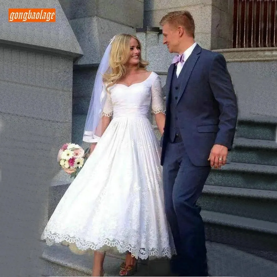 Boho кружевные белые свадебные платья 2020 robe de mariee с коротким рукавом Свадебные