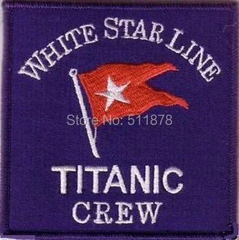 

TITANIC WHITE STAR LINE TV MOVIE Series Uniform Red punk rockabilly applique iron on patch Wholesale Free Shipping