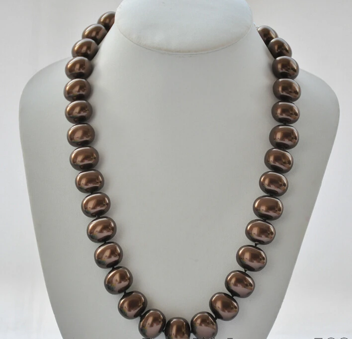 

Fast SHIPPING *COFFEE 20mm EGG SOUTH SEA SHELL PEARL NECKLACE 24inch Z6910 (A0329)