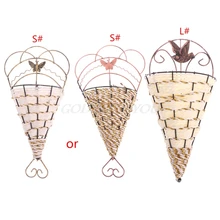 Ротанговая Цветочная корзина свежая страна стильная кастрюля Настенное подвесное кашпо зеленое растение ваза держатель орнамент