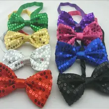 Регулируемый блеск со сверкающими блестками галстук-бабочка нарядное платье костюм вечерние