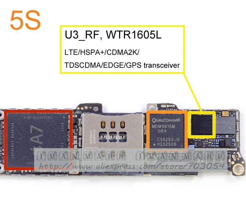 Original Logic board U3_RF IC For iphone 5S WTR1605L LTE/GPS
