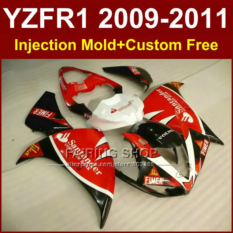 Сантандер пятнистого красный мотоцикл частей для YAMAHA Обтекатели YZF R1 09 10 11 12 2009 2010