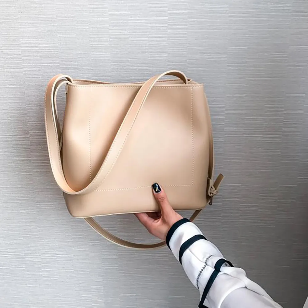 

Shoulder Bag crossbody Bucket Bag bags for women 2019 summer bag leather Simple Wild Women bags for women bolsos mujer bag #W